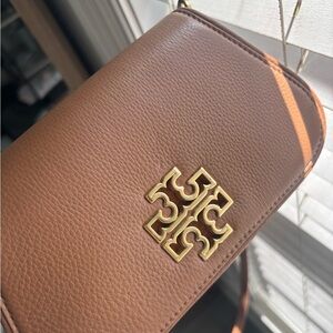 Tory Burch Brown Leather Crossbody Bag.
